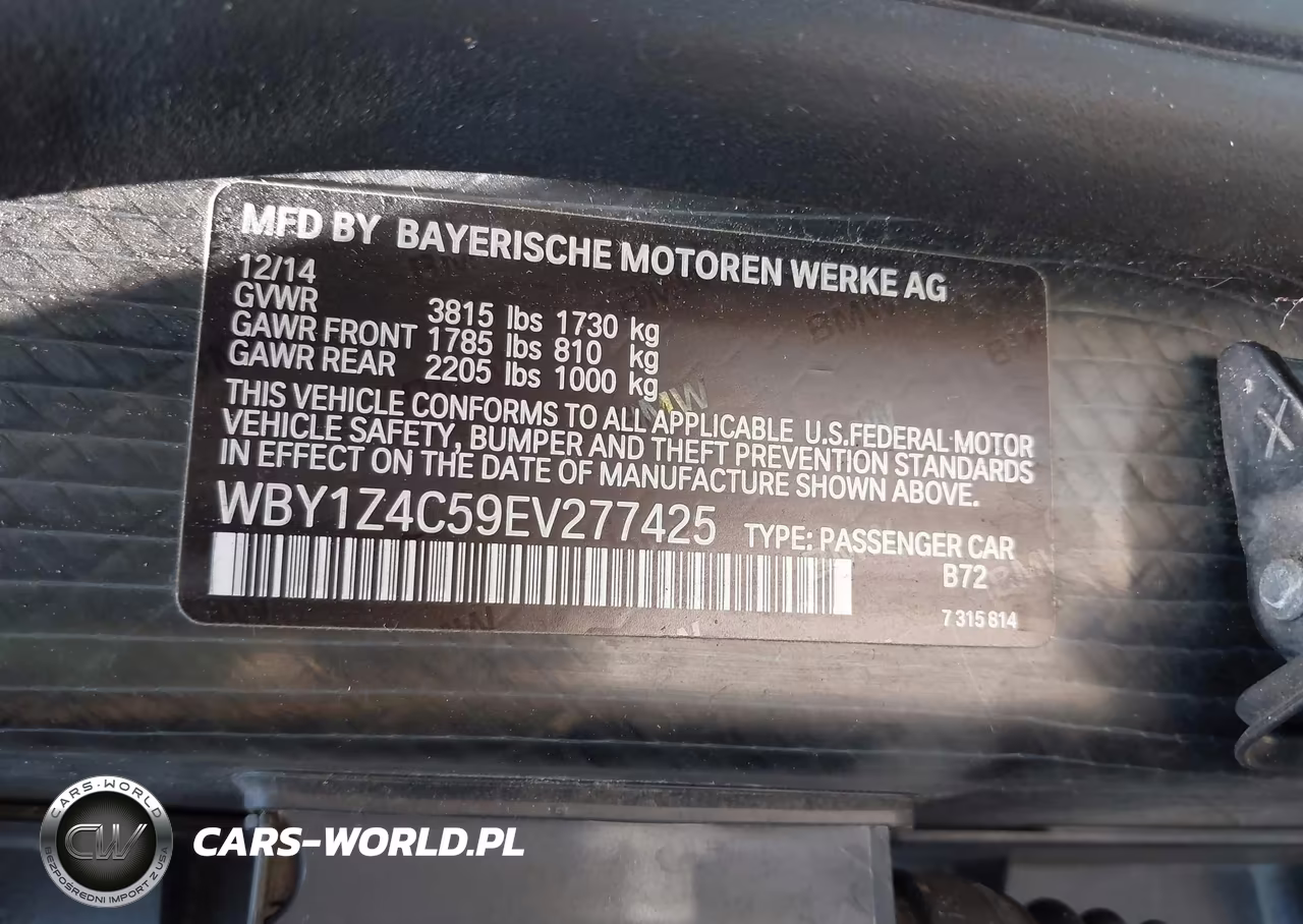 2014 BMW I3 Base W-Range Extender VIN:WBY1Z4C59EV277425 - 9