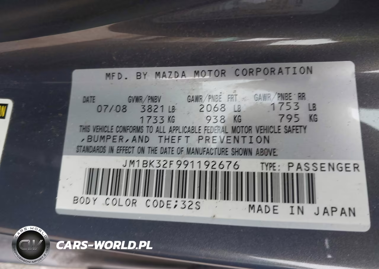 2009 Mazda Mazda3 I VIN:JM1BK32F991192676 - 9