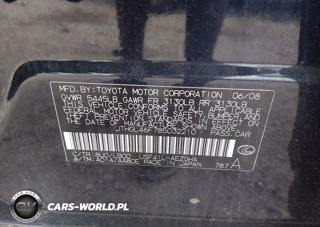 2008 Lexus Ls 460 L VIN:JTHGL46F785032210 - 8