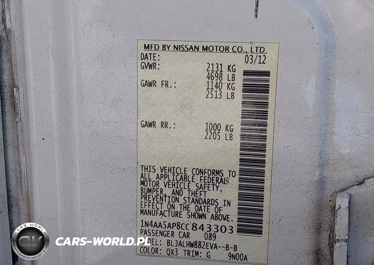 2012 Nissan Maxima 3.5 Sv VIN:1N4AA5AP8CC843303 - 9