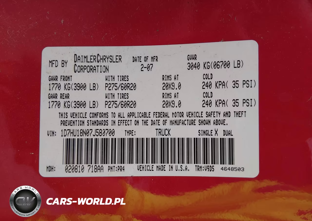 2007 Dodge Ram 1500 St-Slt VIN:1D7HU18N07J580700 - 9