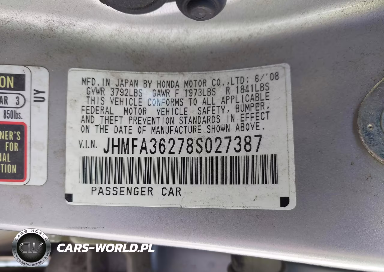 2008 Honda Civic Hybrid VIN:JHMFA36278S027387 - 9