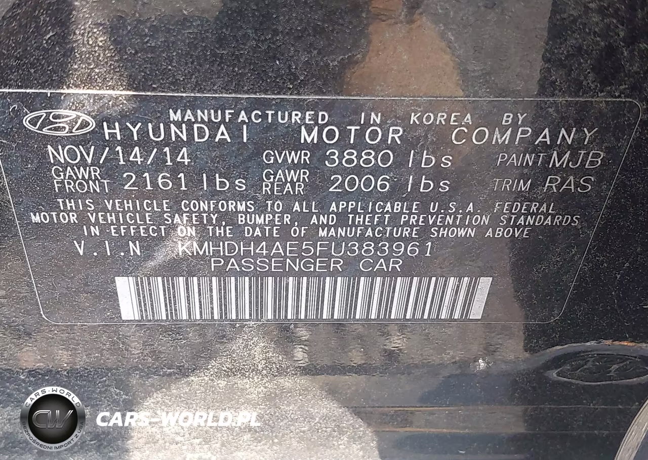 2015 Hyundai Elantra Se VIN:KMHDH4AE5FU383961 - 9