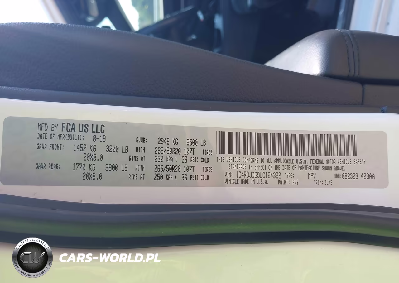 2020 Dodge Durango Gt Plus Awd VIN:1C4RDJDG9LC124392 - 9
