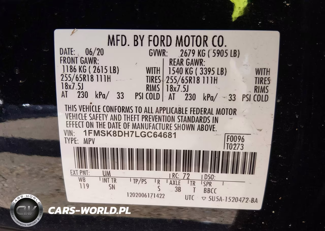 2020 Ford Explorer Xlt VIN:1FMSK8DH7LGC64681 - 9