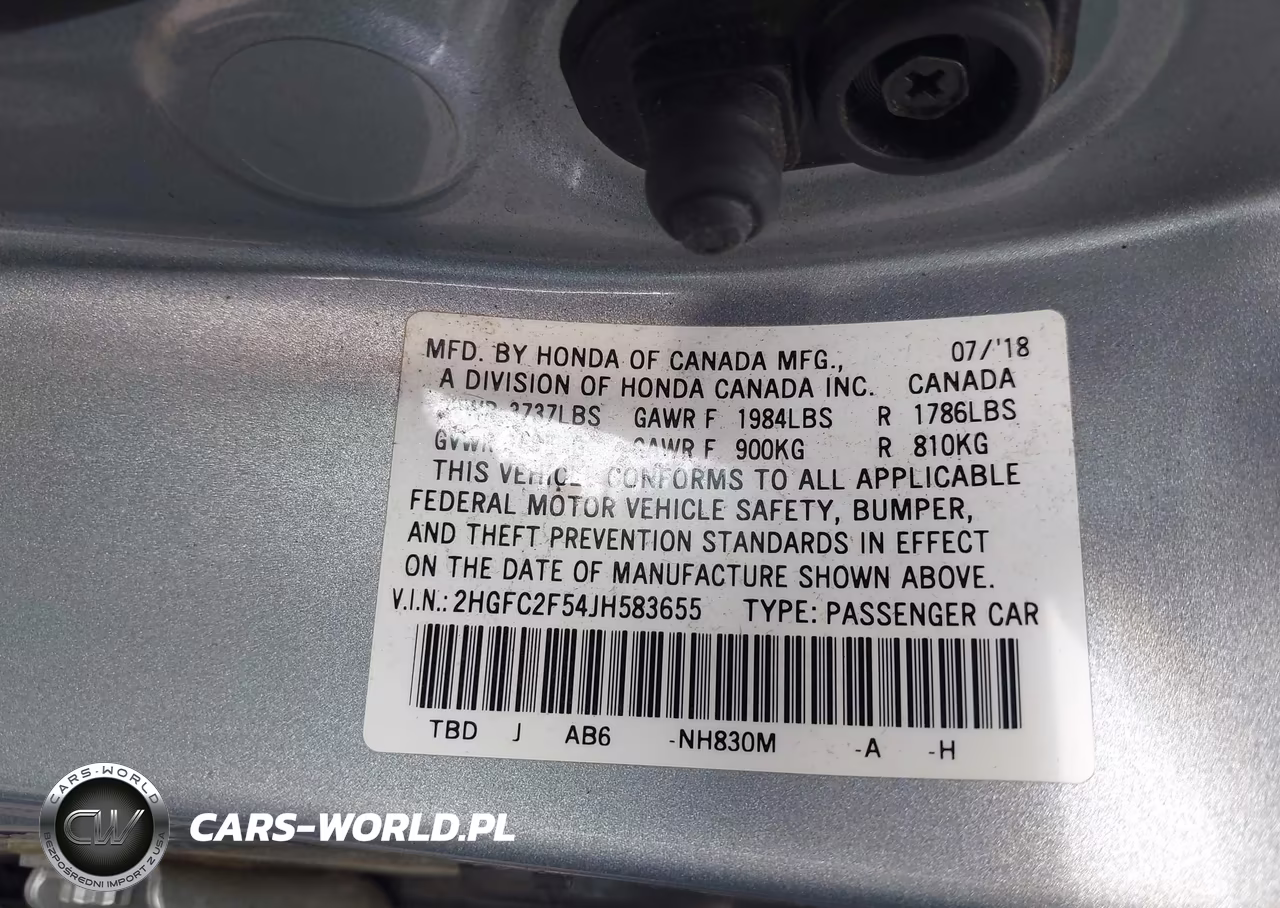 2018 Honda Civic Lx VIN:2HGFC2F54JH583655 - 9