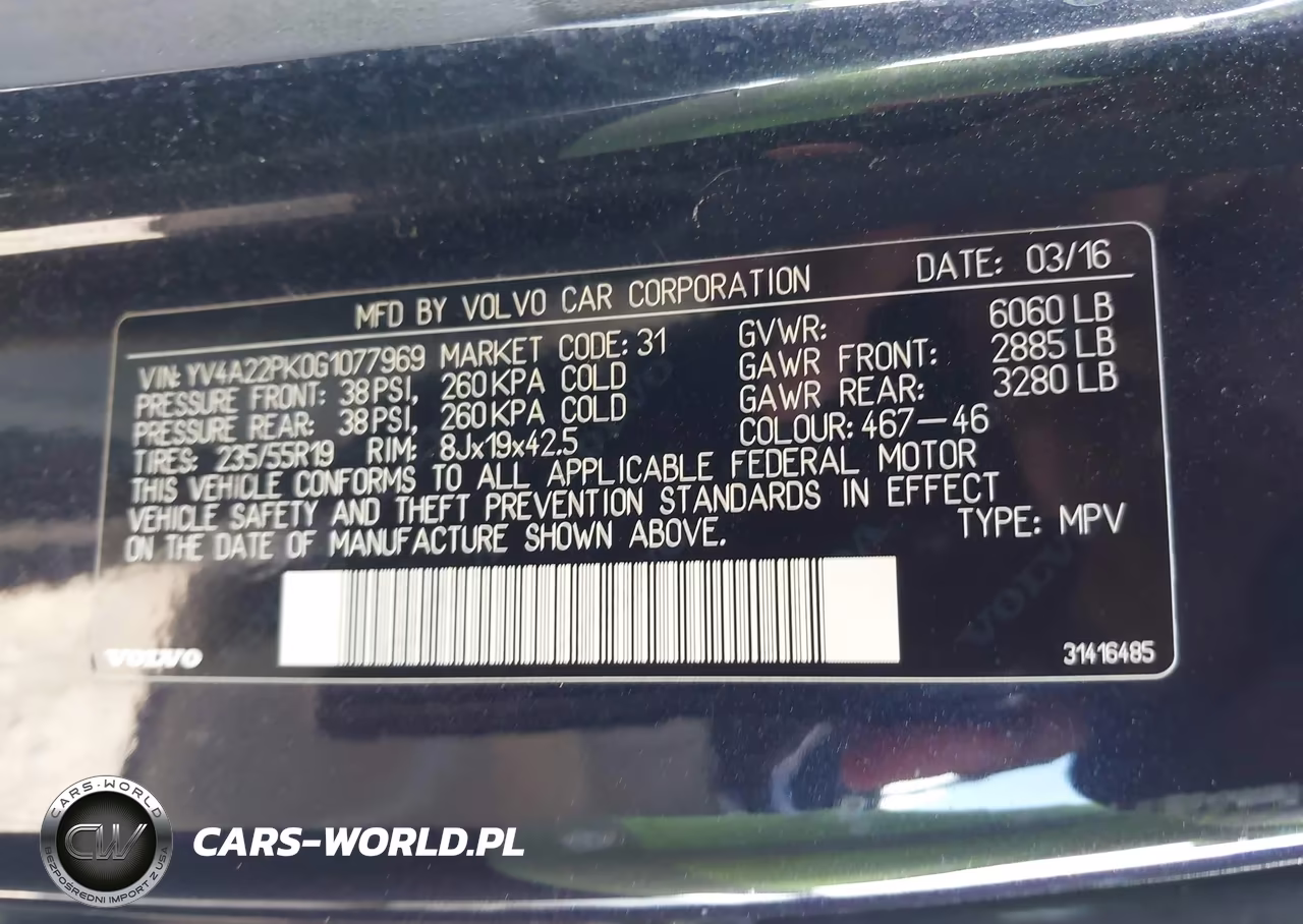 2016 Volvo Xc90 T6 Momentum VIN:YV4A22PK0G1077969 - 9