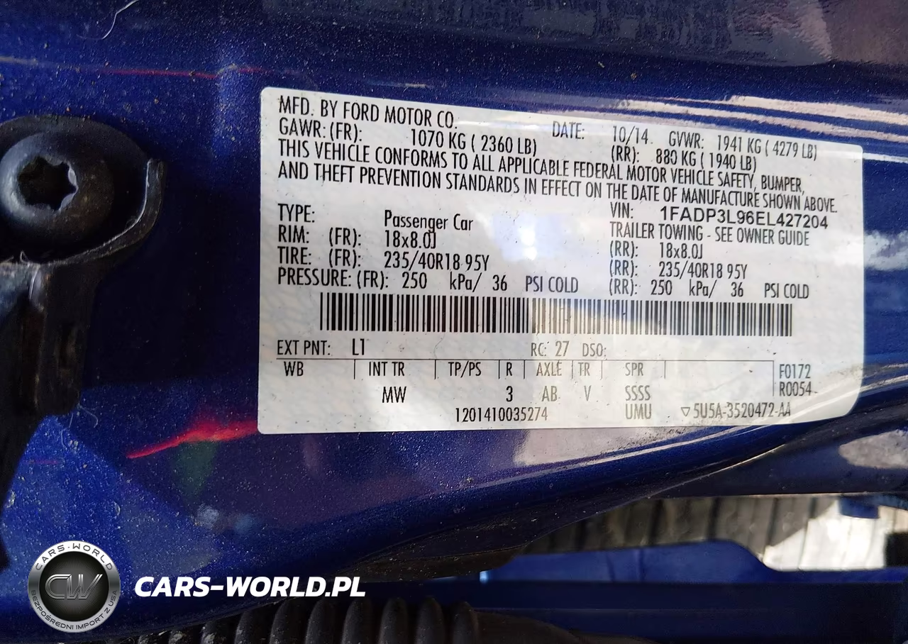 2014 Ford Focus St VIN:1FADP3L96EL427204 - 9