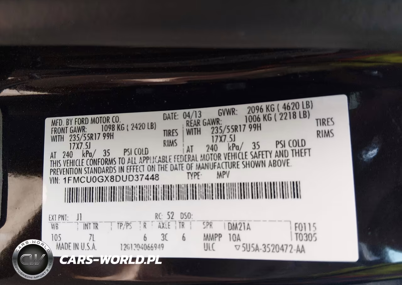 2013 Ford Escape Se VIN:1FMCU0GX8DUD37448 - 9