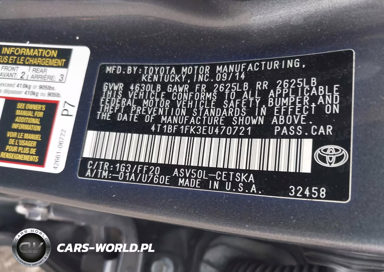 2014 Toyota Camry Se VIN:4T1BF1FK3EU470721 - 9
