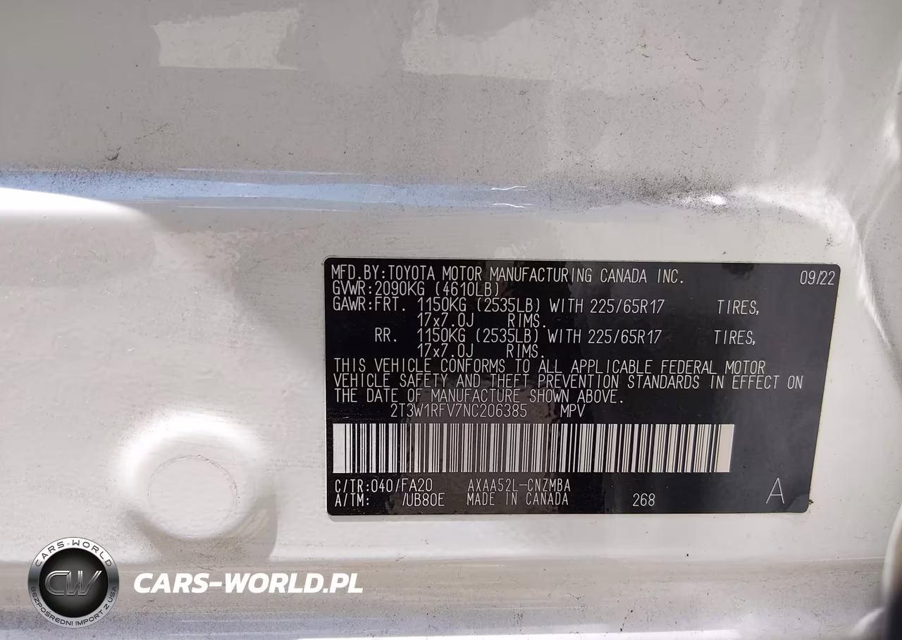 2022 Toyota Rav4 Xle VIN:2T3W1RFV7NC206385 - 9