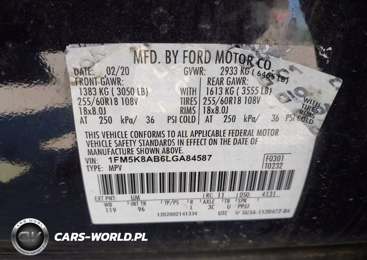 2020 Ford Police Interceptor Utility VIN:1FM5K8AB6LGA84587 - 9