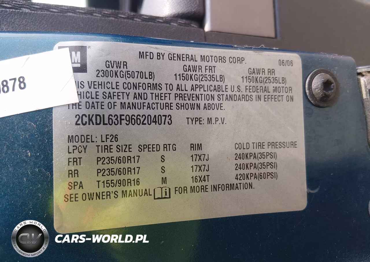 2006 Pontiac Torrent VIN:2CKDL63F966204073 - 9