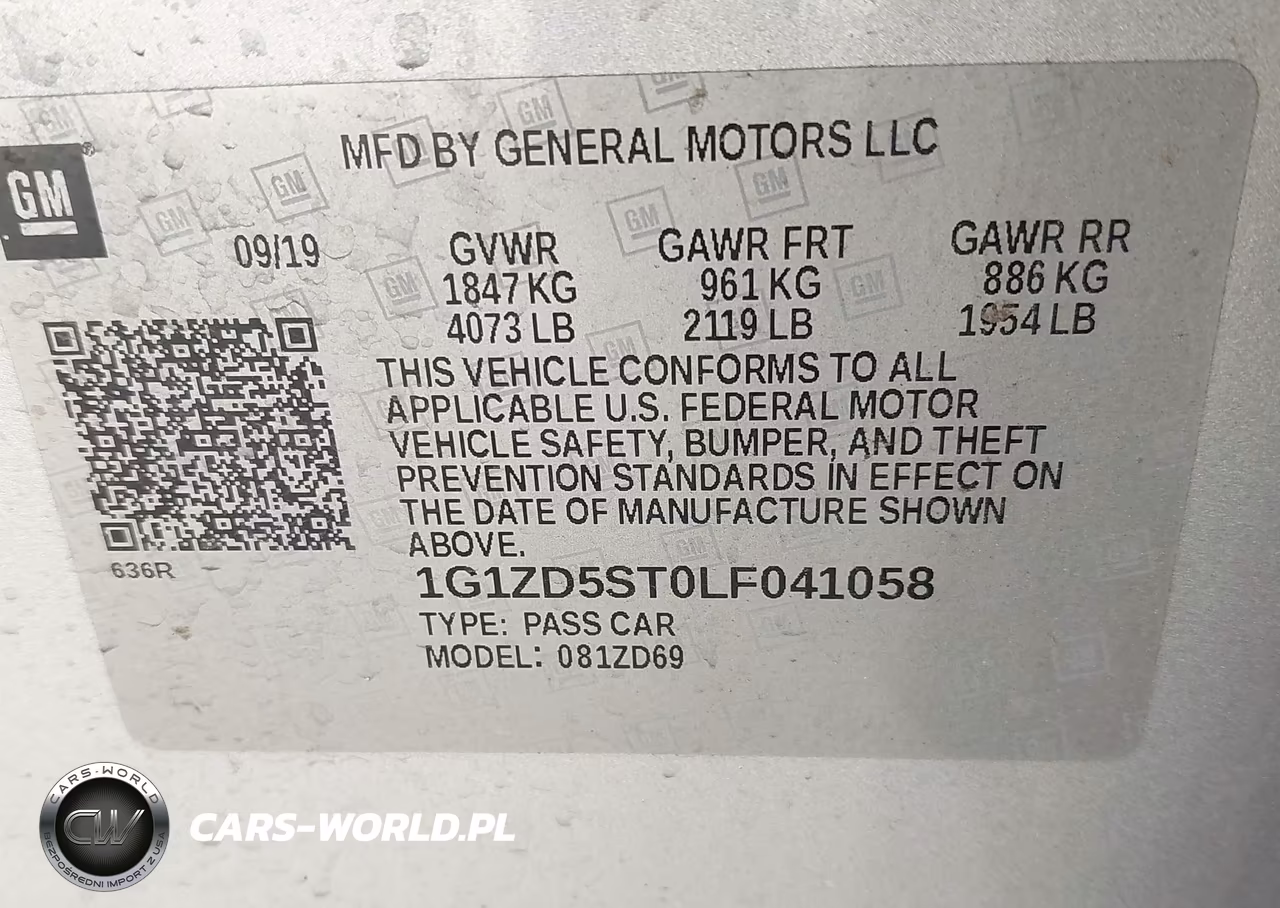 2020 Chevrolet Malibu Fwd Lt VIN:1G1ZD5ST0LF041058 - 9