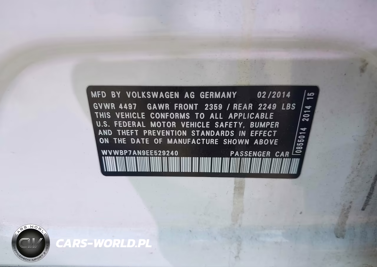 2014 Volkswagen Cc 2.0T R-Line VIN:WVWBP7AN9EE529240 - 9