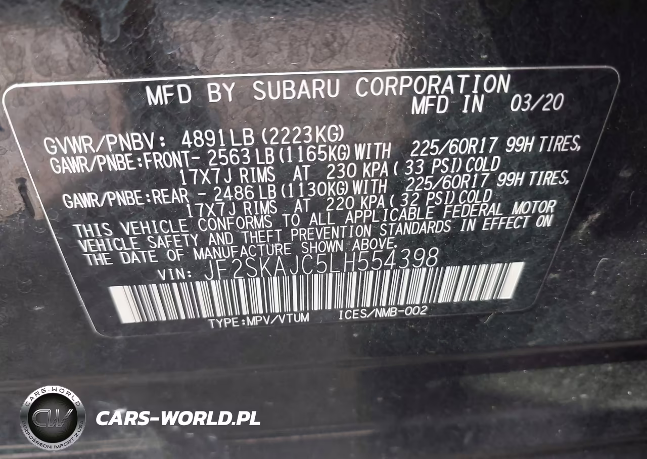 2020 Subaru Forester Premium VIN:JF2SKAJC5LH554398 - 9