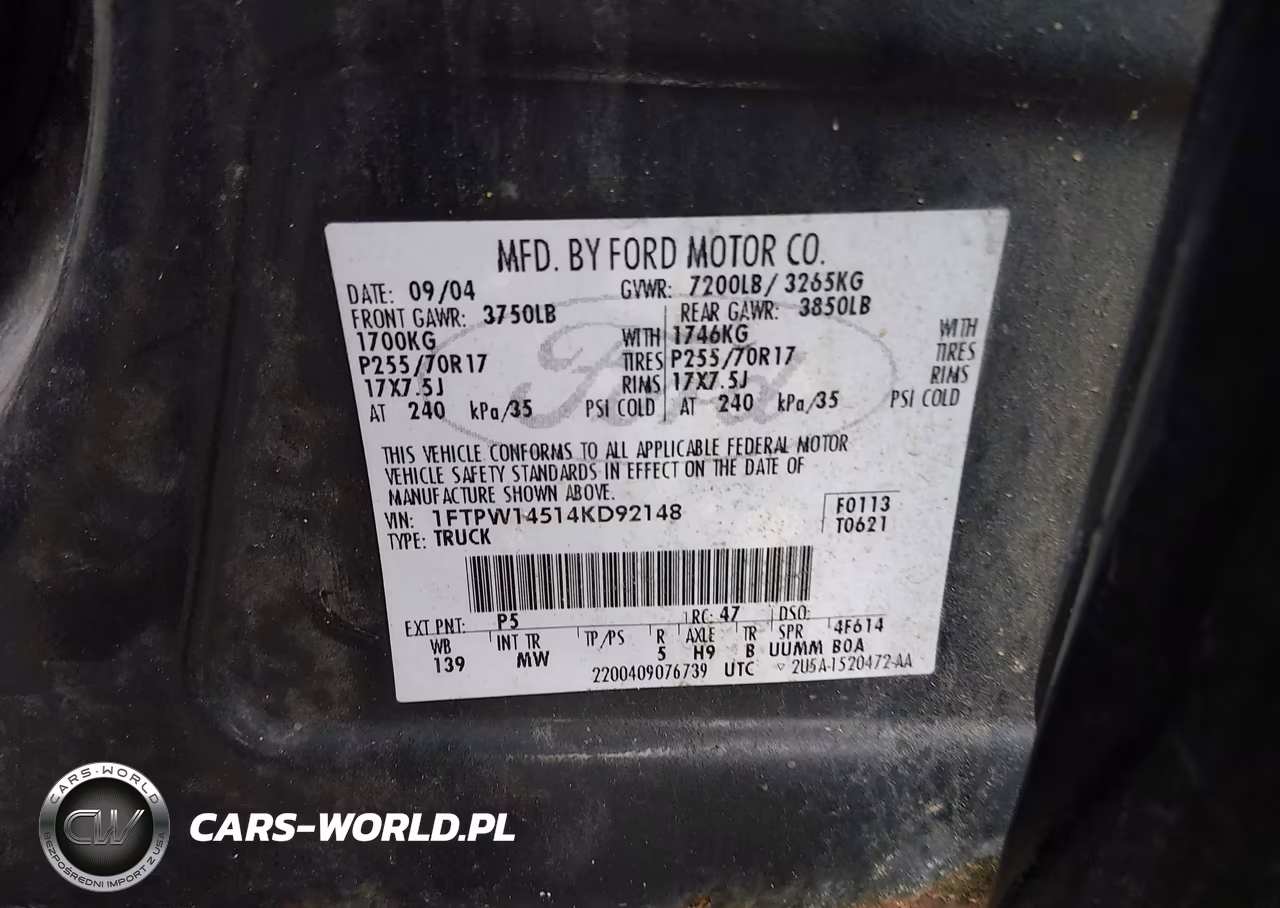 2004 Ford F-150 Fx4-Lariat-Xlt VIN:1FTPW14514KD92148 - 9
