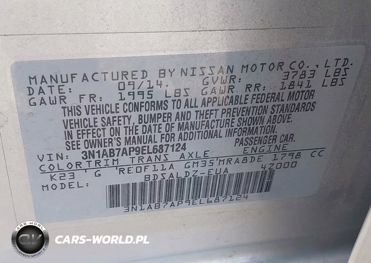 2014 Nissan Sentra Fe+ S-Fe+ Sv-S-Sl-Sr-Sv VIN:3N1AB7AP9EL687124 - 9