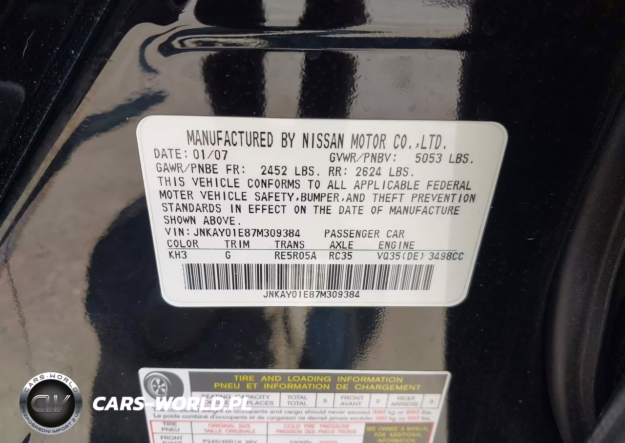 2007 Infiniti M35 VIN:JNKAY01E87M309384 - 9