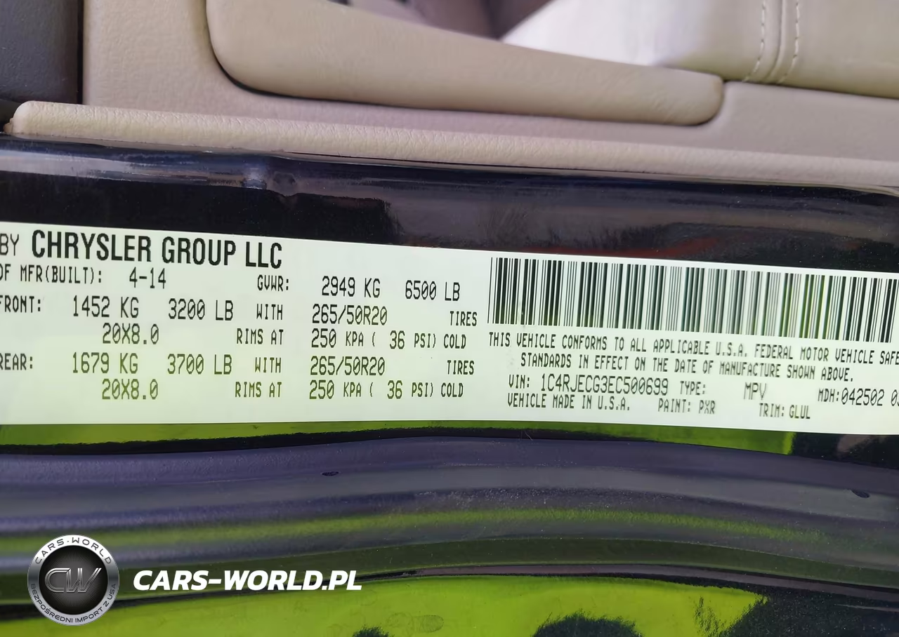 2014 Jeep Grand Cherokee Overland VIN:1C4RJECG3EC500699 - 9
