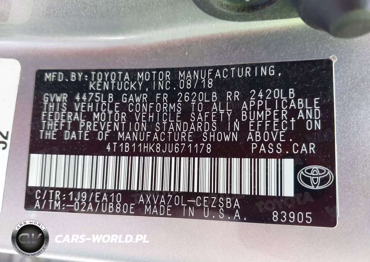 2018 Toyota Camry Se VIN:4T1B11HK8JU671178 - 9