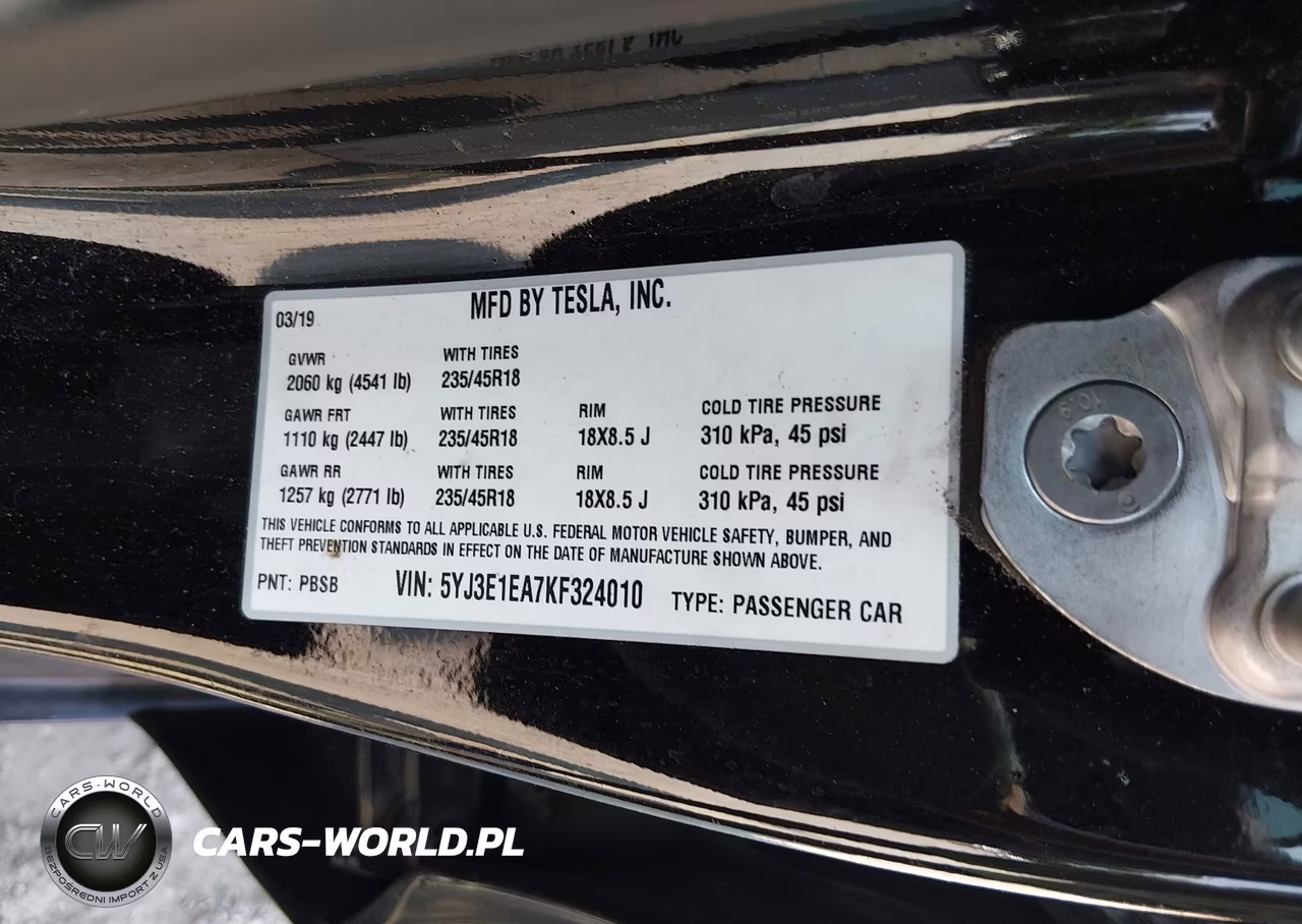 2019 Tesla Model 3 Long Range-Mid Range-Standard Range-Standard Range Plus VIN:5YJ3E1EA7KF324010 - 9