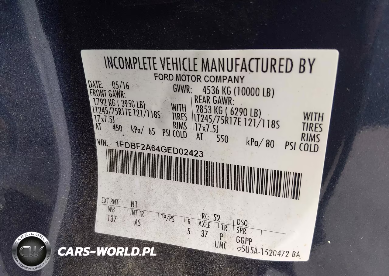 2016 Ford F-250 Xl VIN:1FDBF2A64GED02423 - 9