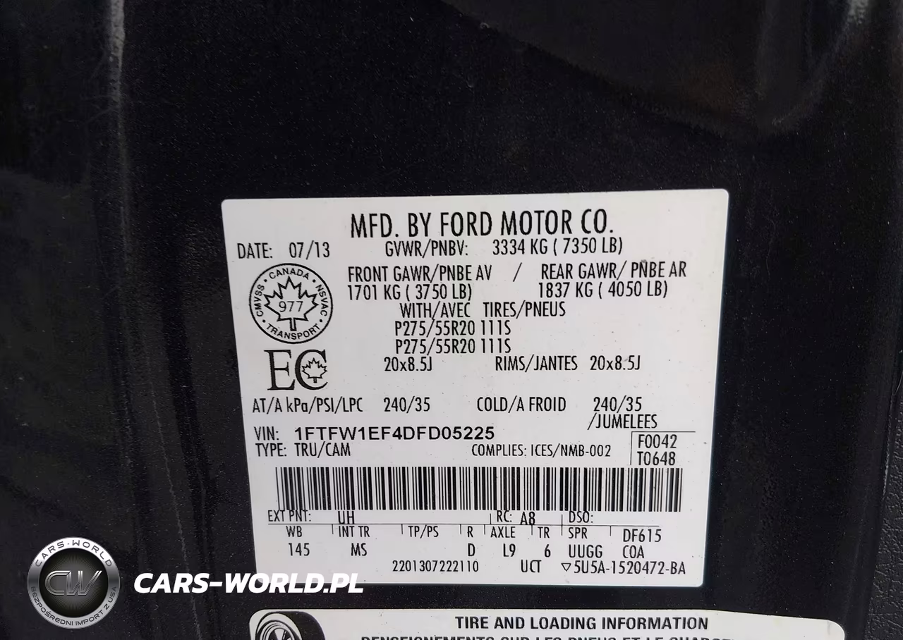 2013 Ford F-150 Xlt VIN:1FTFW1EF4DFD05225 - 9