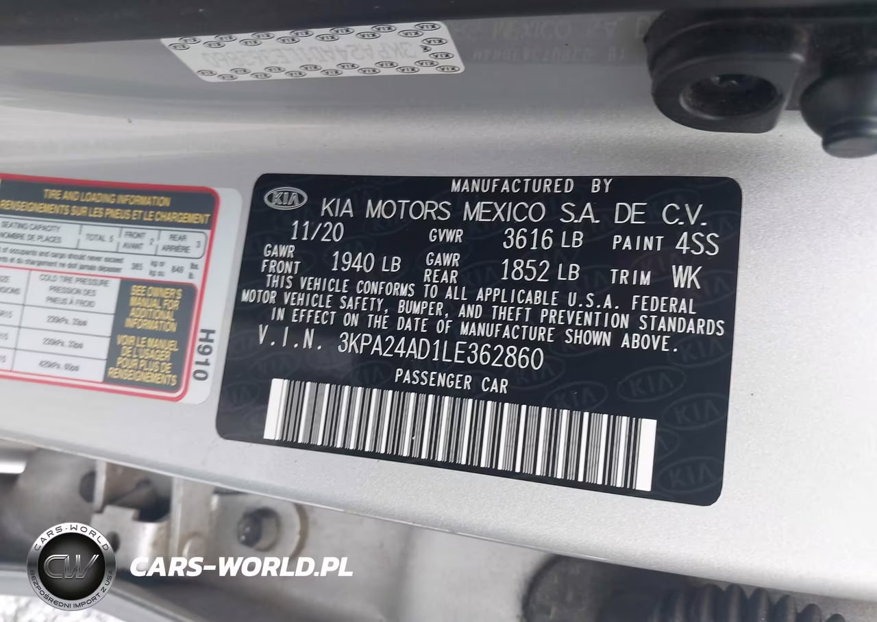 2020 Kia Rio Lx VIN:3KPA24AD1LE362860 - 9