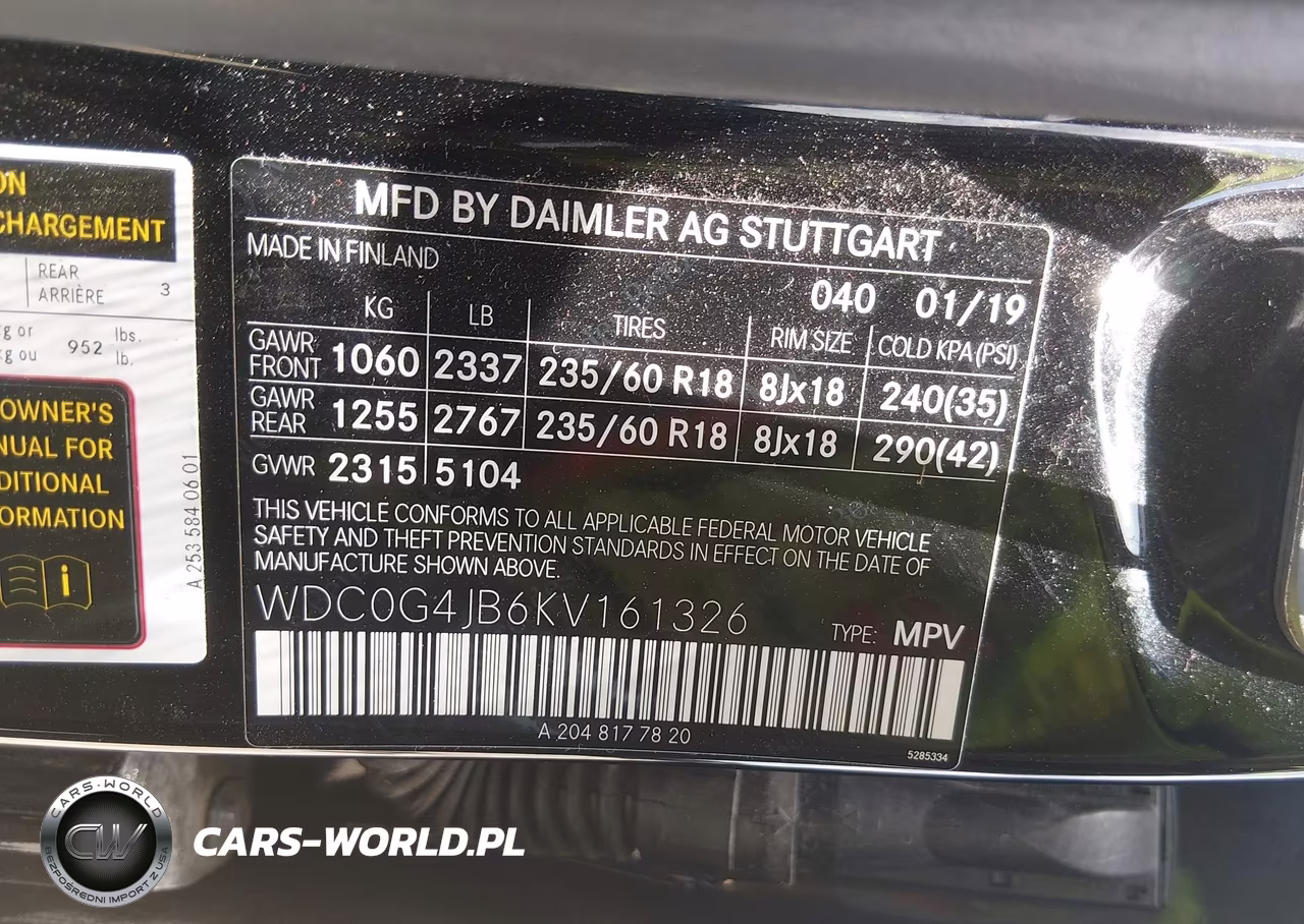 2019 Mercedes-Benz Glc 300 VIN:WDC0G4JB6KV161326 - 9