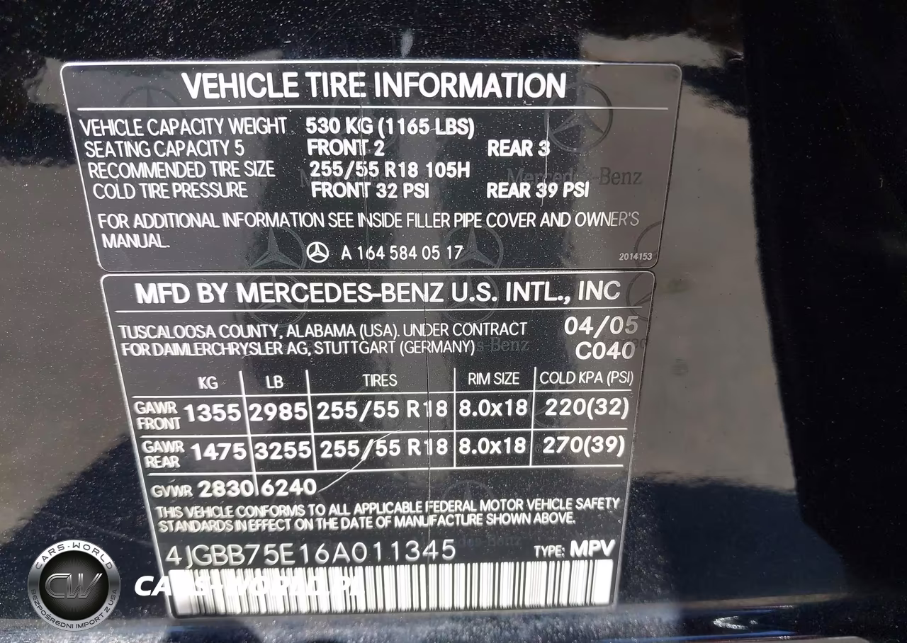 2006 Mercedes-Benz Ml 500 4Matic VIN:4JGBB75E16A011345 - 9