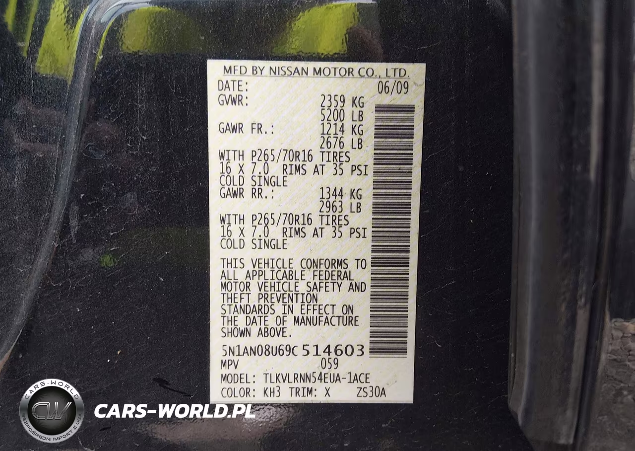 2009 Nissan Xterra S VIN:5N1AN08U69C514603 - 9
