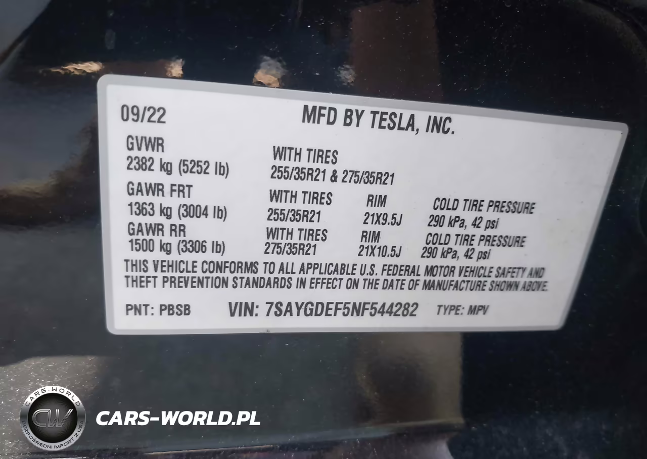 2022 Tesla Model Y Performance Dual Motor All-Wheel Drive VIN:7SAYGDEF5NF544282 - 9