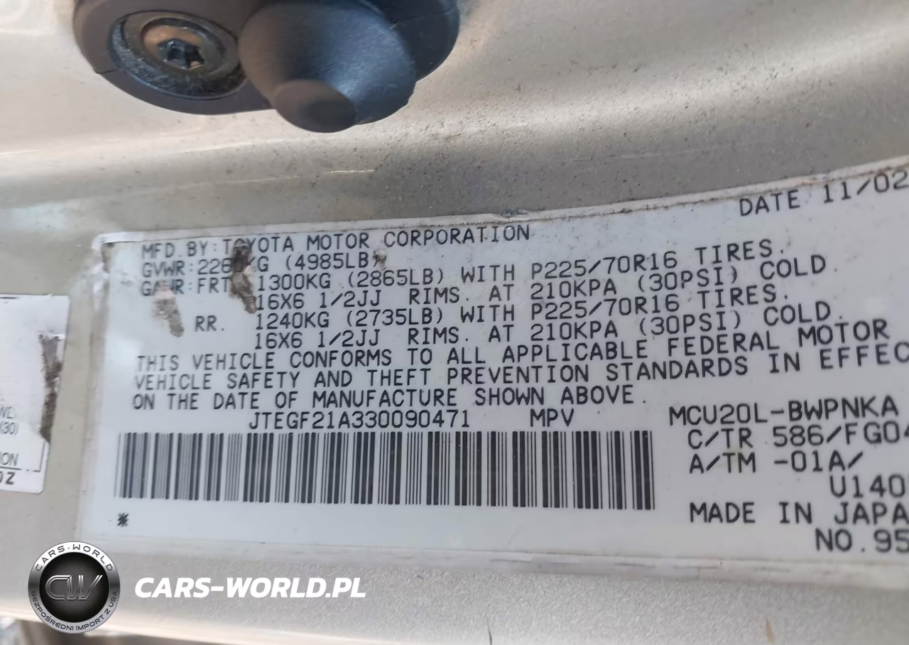 2003 Toyota Highlander V6 VIN:JTEGF21A330090471 - 9