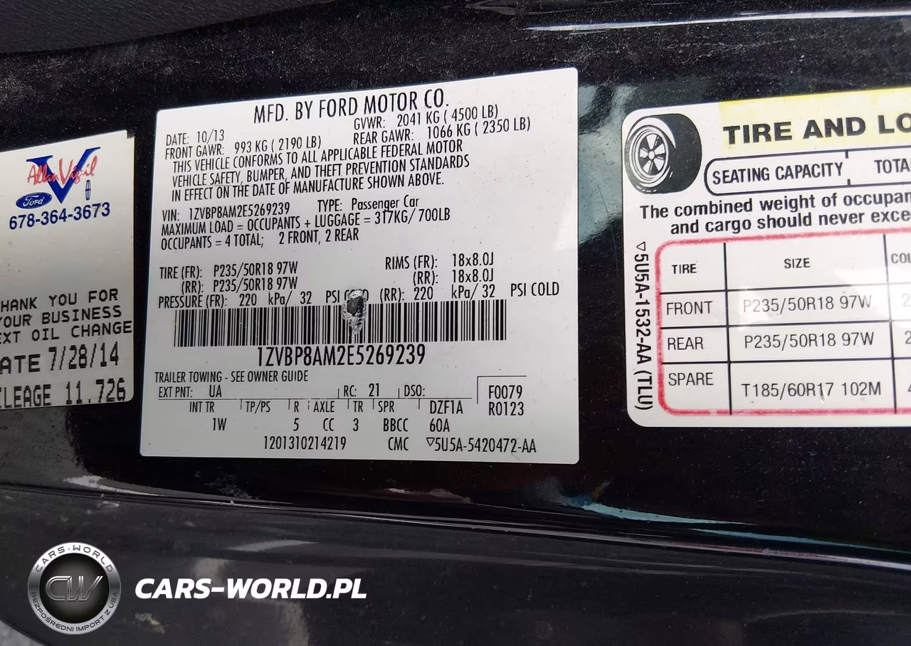 2014 Ford Mustang V6 VIN:1ZVBP8AM2E5269239 - 9