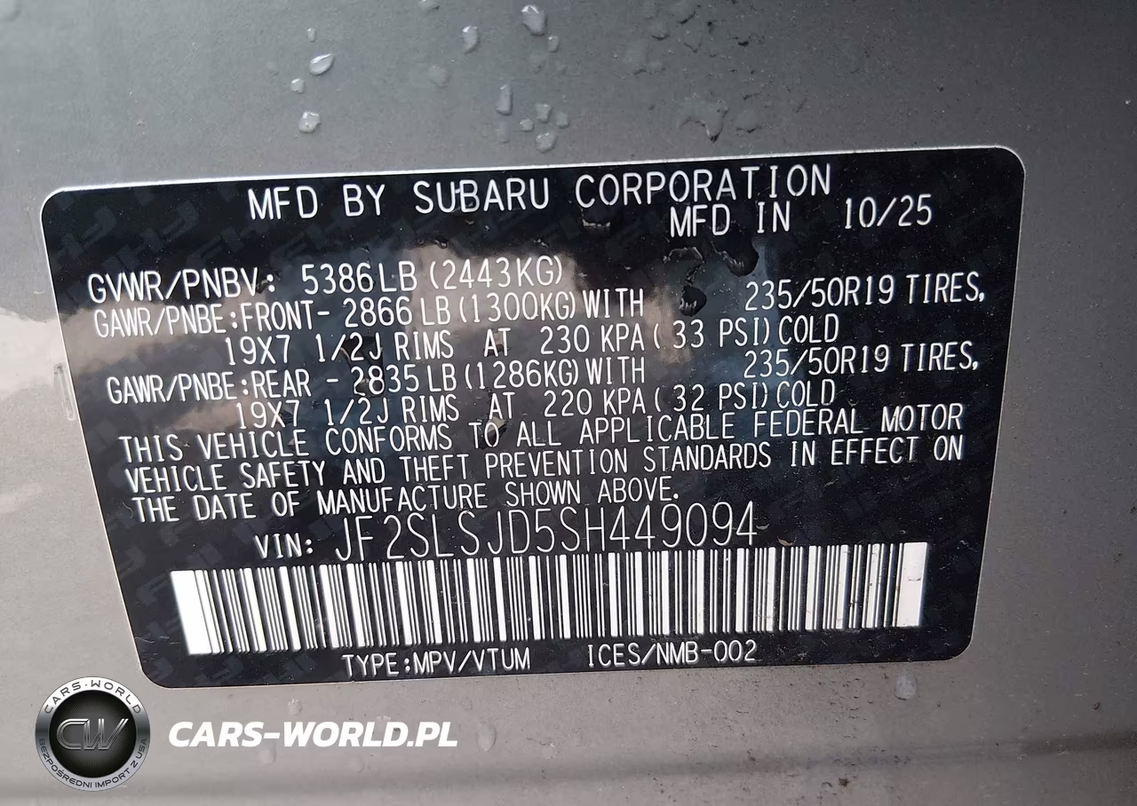 2025 Subaru Forester Sport Hybrid VIN:JF2SLSJD5SH449094 - 9
