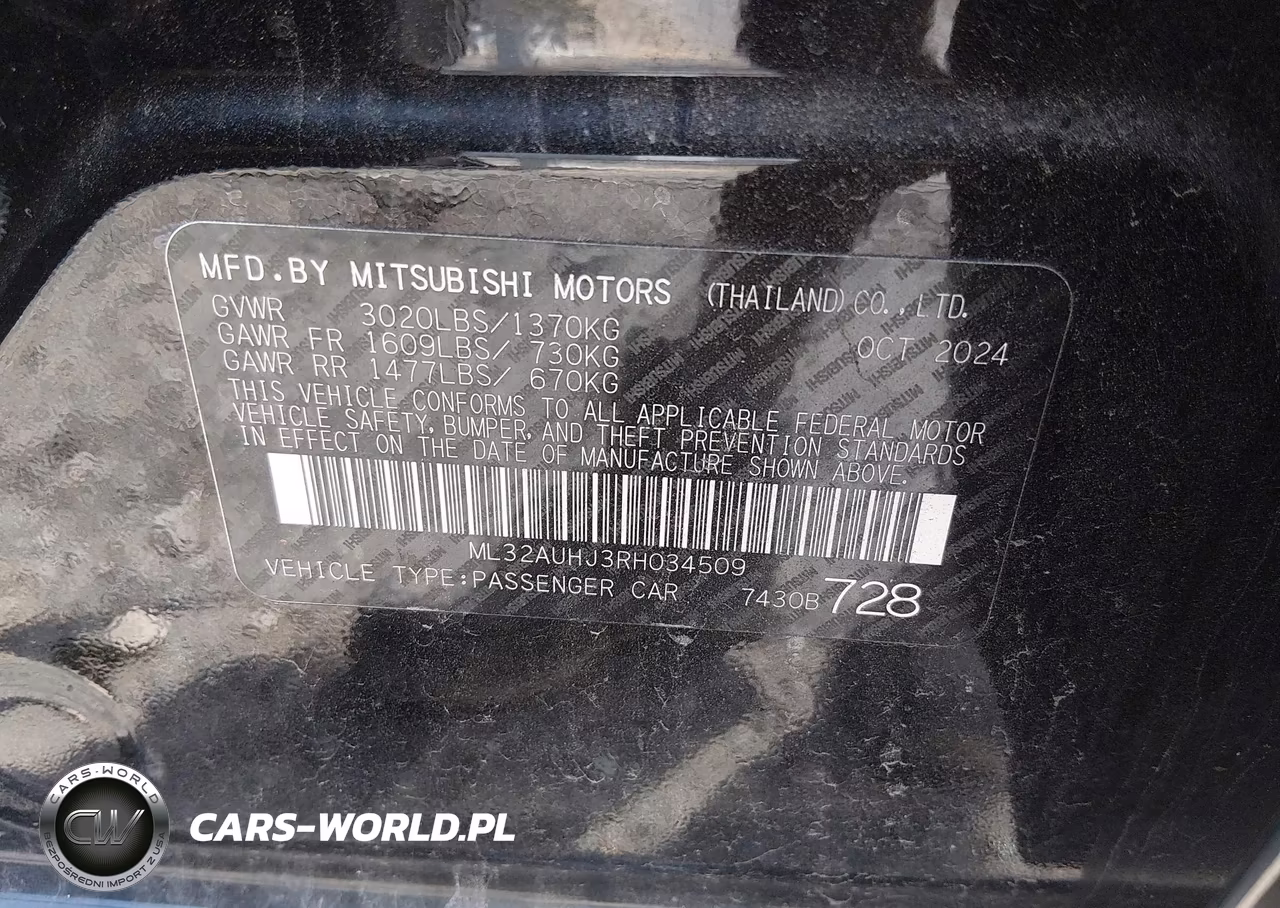 2024 Mitsubishi Mirage Es-Le VIN:ML32AUHJ3RH034509 - 9