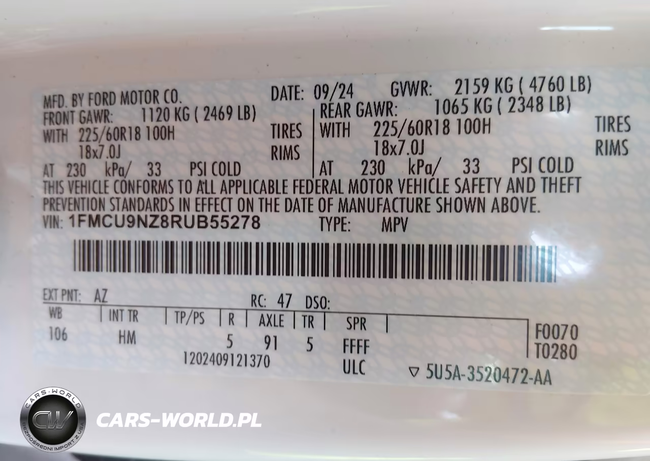 2024 Ford Escape St-Line Select VIN:1FMCU9NZ8RUB55278 - 9