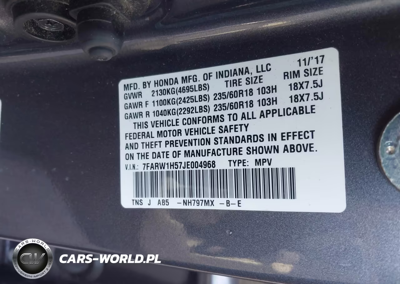 2018 Honda Cr-V Ex VIN:7FARW1H57JE004968 - 9