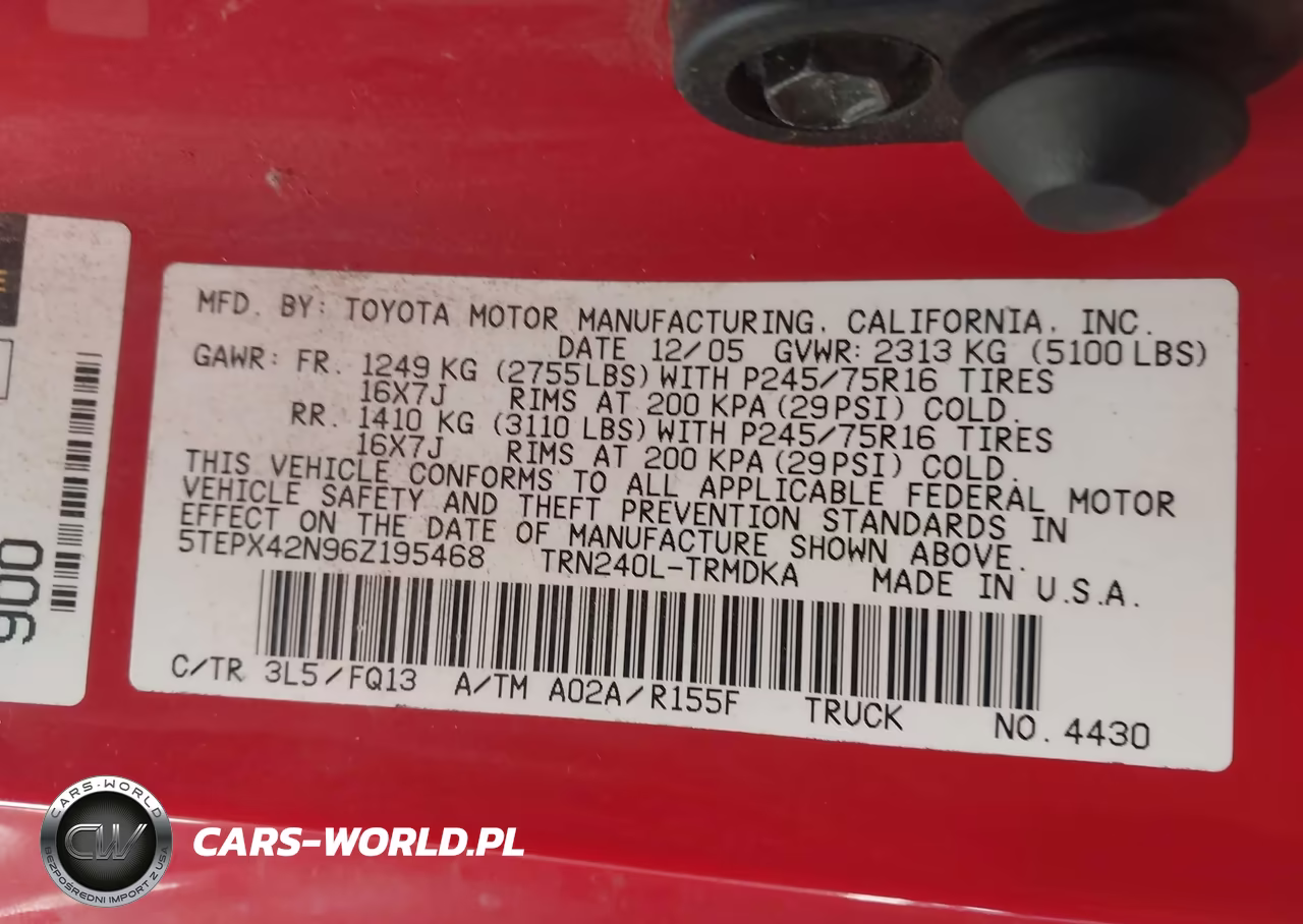 2006 Toyota Tacoma VIN:5TEPX42N96Z195468 - 9