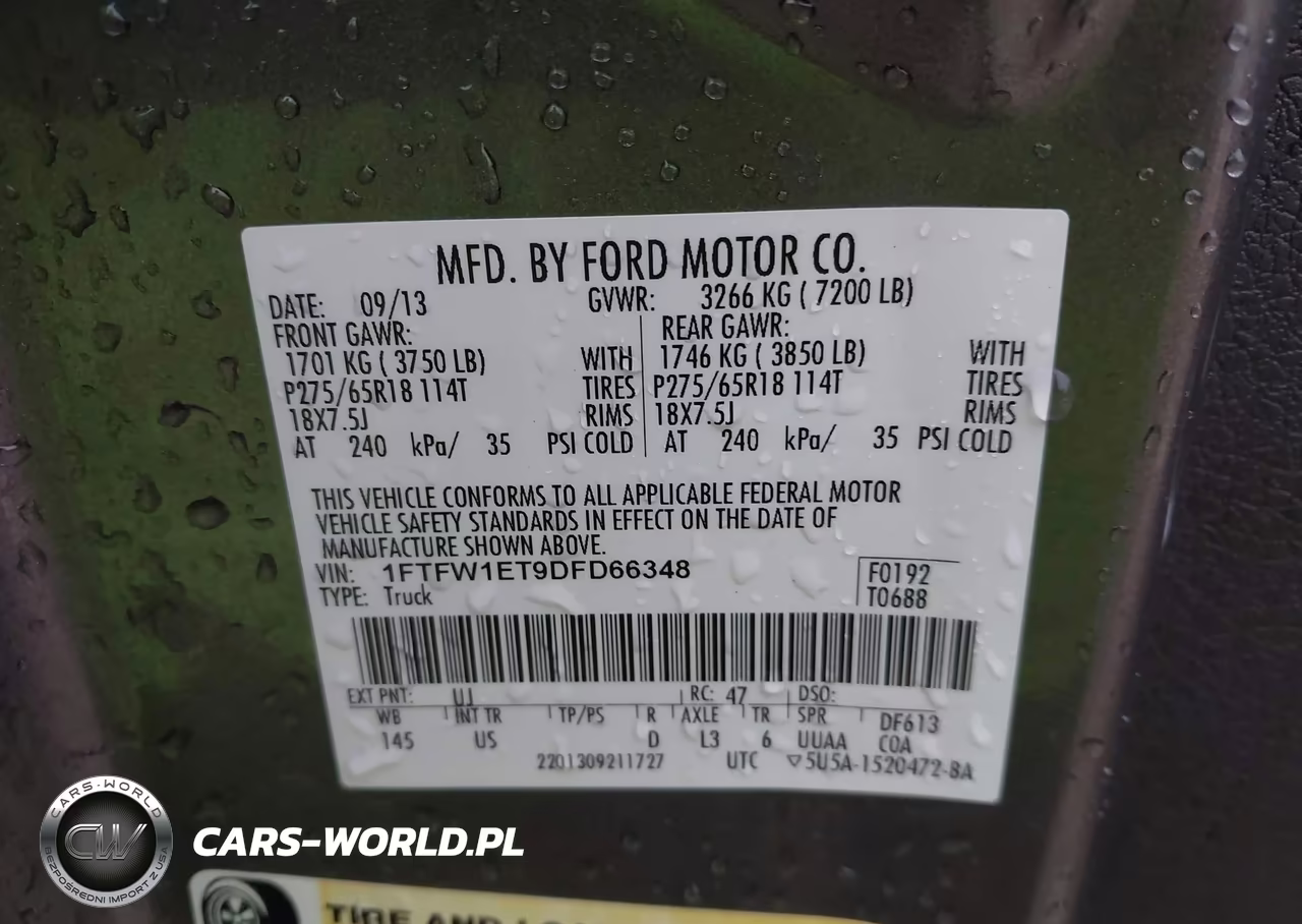 2013 Ford F-150 Xlt VIN:1FTFW1ET9DFD66348 - 9
