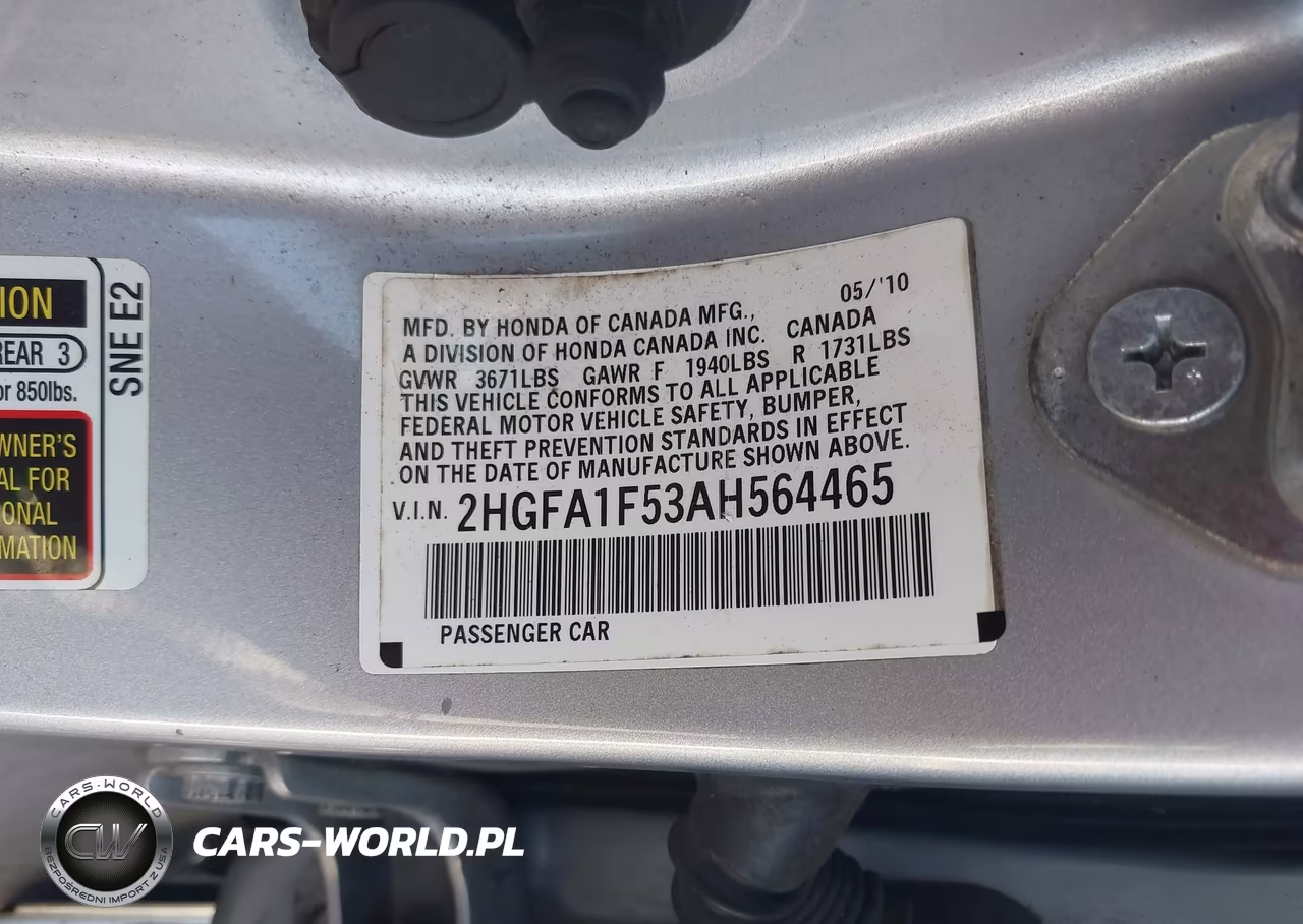 2010 Honda Civic Lx VIN:2HGFA1F53AH564465 - 9