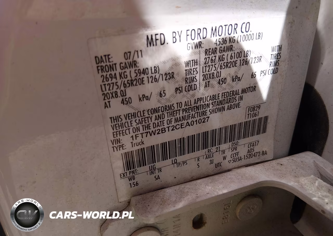 2012 Ford F-250 Lariat VIN:1FT7W2BT2CEA01027 - 9