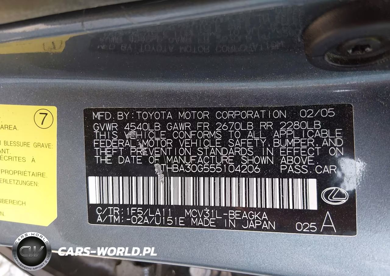2005 Lexus Es 330 VIN:JTHBA30G555104206 - 9