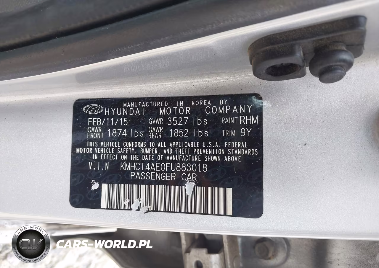 2015 Hyundai Accent Gls VIN:KMHCT4AE0FU883018 - 9