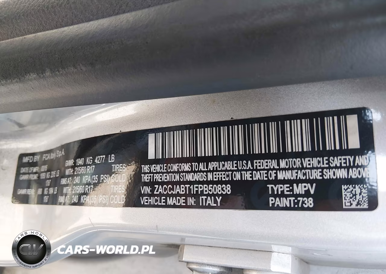 2015 Jeep Renegade Latitude VIN:ZACCJABT1FPB50838 - 9