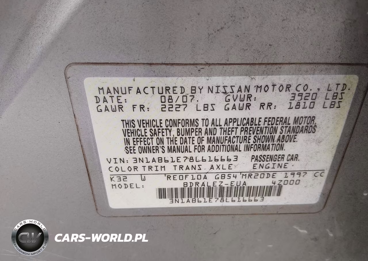2008 Nissan Sentra 2.0S VIN:3N1AB61E78L616663 - 9