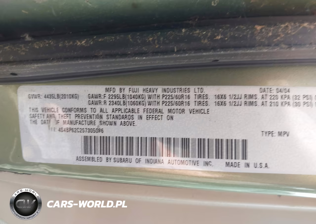 2005 Subaru Outback 2.5I Limited VIN:4S4BP62C257305086 - 9