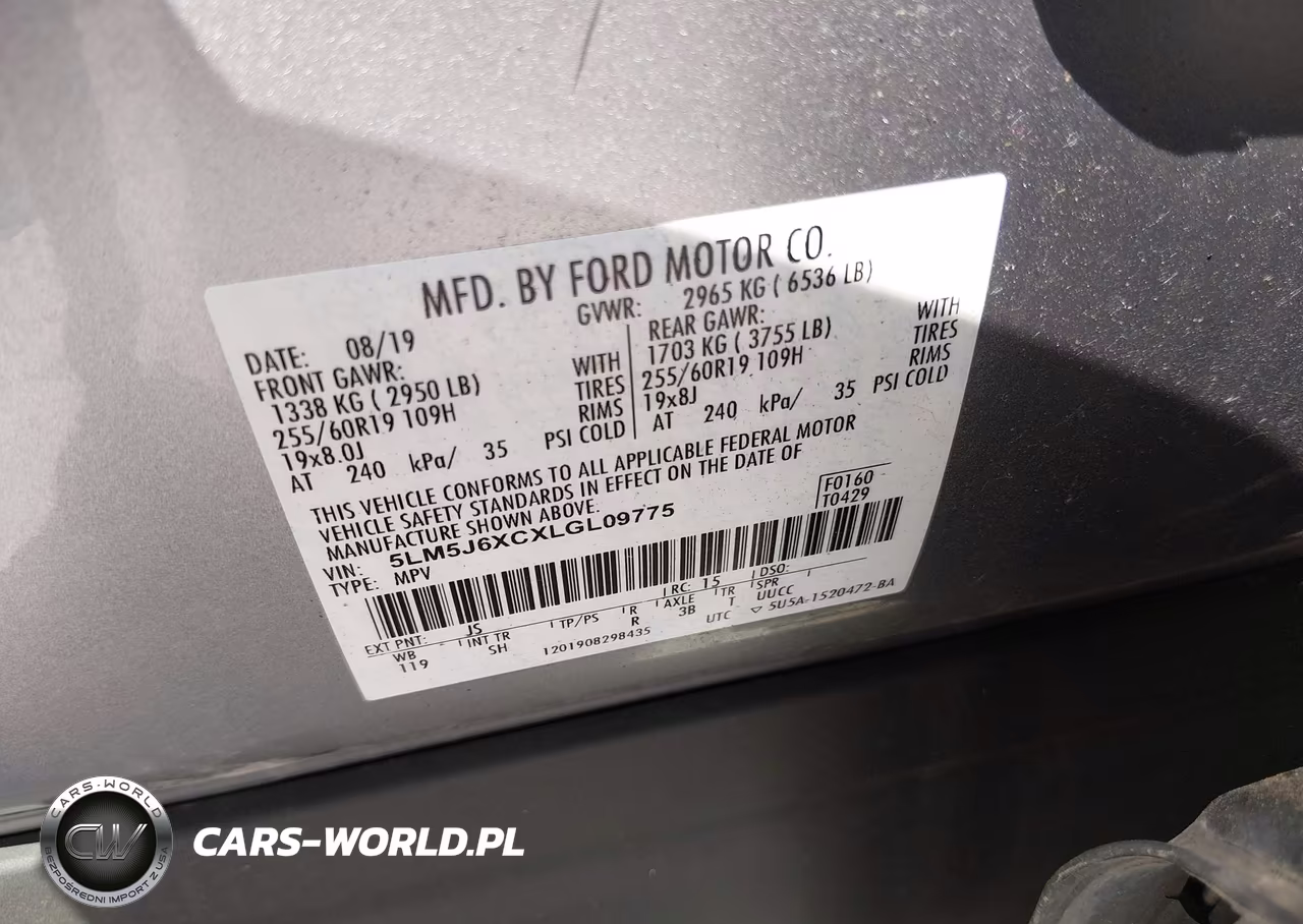 2020 Lincoln Aviator Standard VIN:5LM5J6XCXLGL09775 - 9