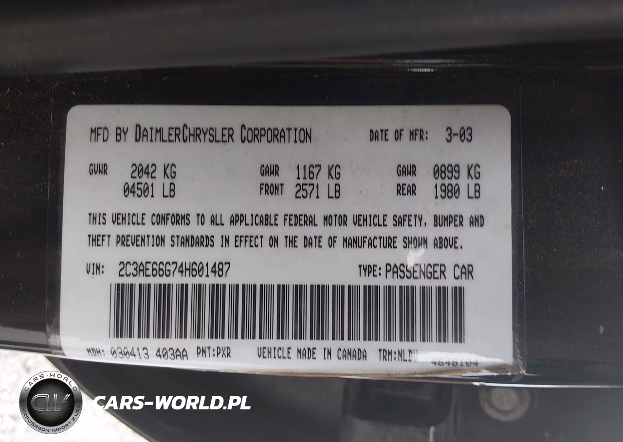 2004 Chrysler 300M VIN:2C3AE66G74H601487 - 9